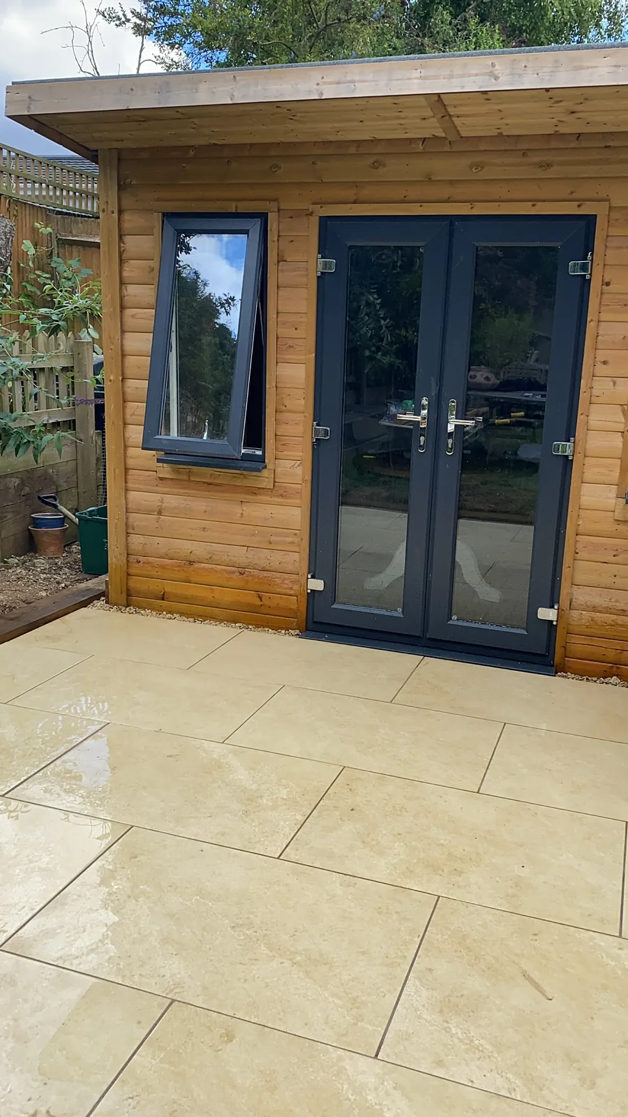Garden room patio area completed