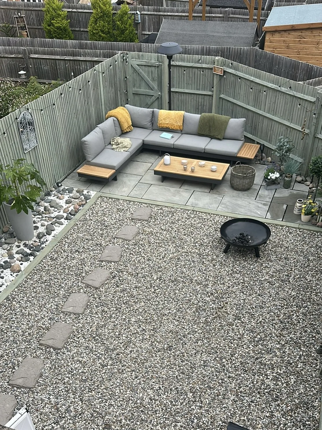 Garden makeover seating area